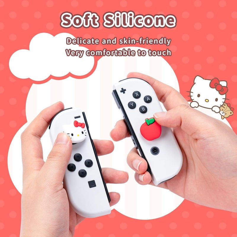 Kuitmor Cute Silicone Joystick Thumb Grip Caps,Joy Con Cover Compatible with Switch/OLED/Switch Lite,4PCS - Cat - Image 4